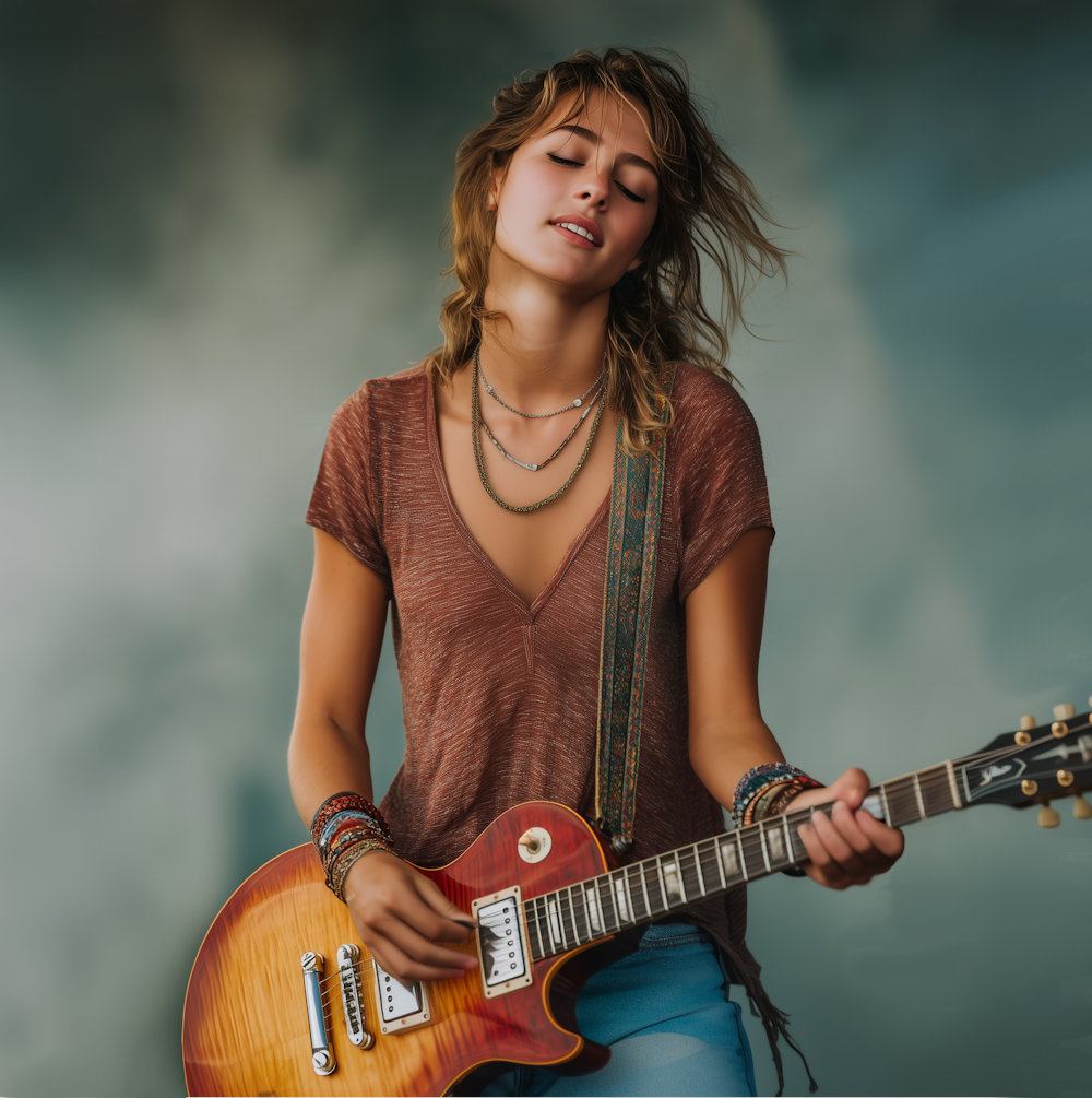 Wynter playing guitar